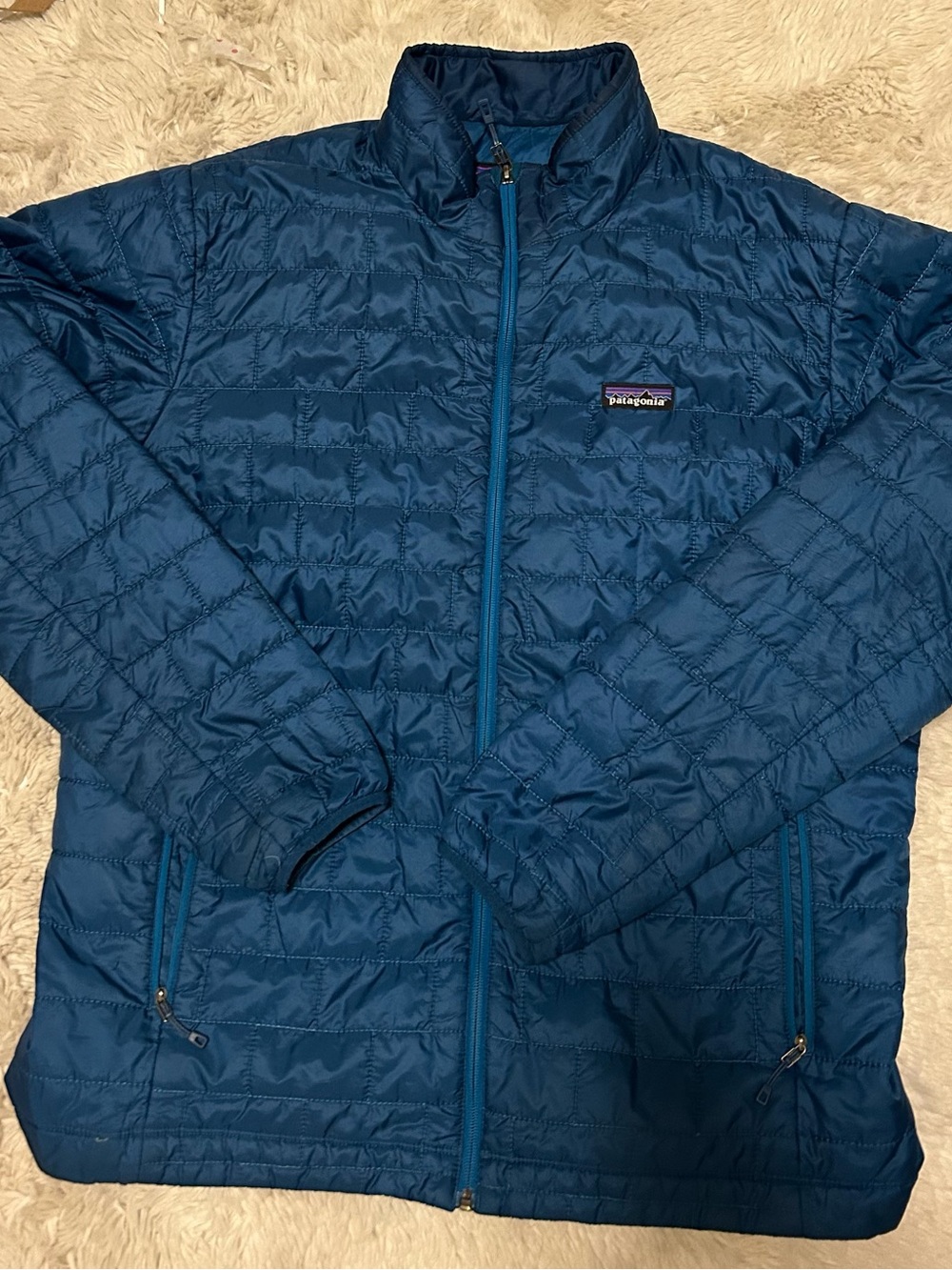 Patagonia Teal and Navy Quilted Jacket